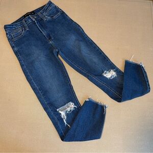 Just Black Dark Denim Distressed Jeans